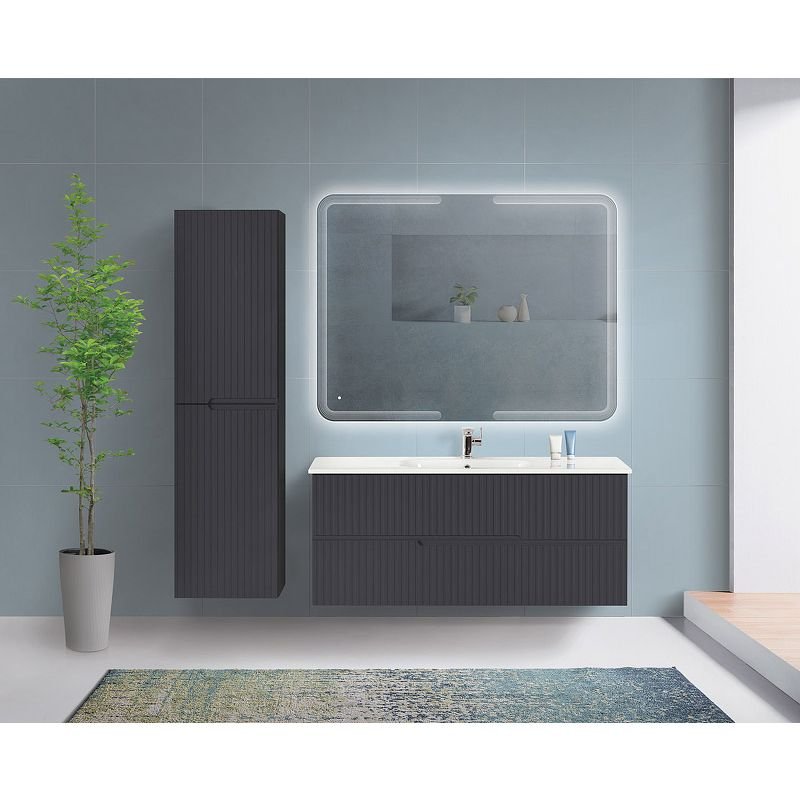 Шкаф подвесной Cezares (Цезарис) Duet с двумя распашными дверцами с доводчиками с двумя полками универсальный Grafito 400x300x1500 DUET-1500-2A-SC-GR-P