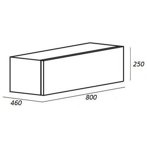 Тумба Cezares (Цезарис) Cadro под металический каркас с одним ящиком CADRO-80-1C-SO-NR-BLUM Nero, 80x46x25 см