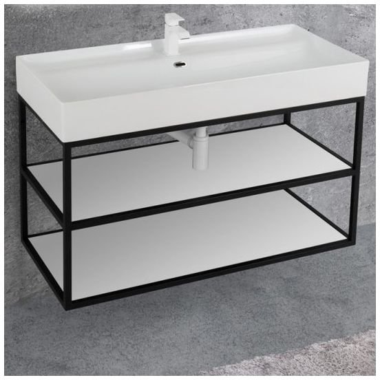 Металлический двухъярусный сварной каркас Cezares (Цезарис) CADRO-80/46/58-2C-SO-MET-ST под раковину, подвесной, 80х46х58 см