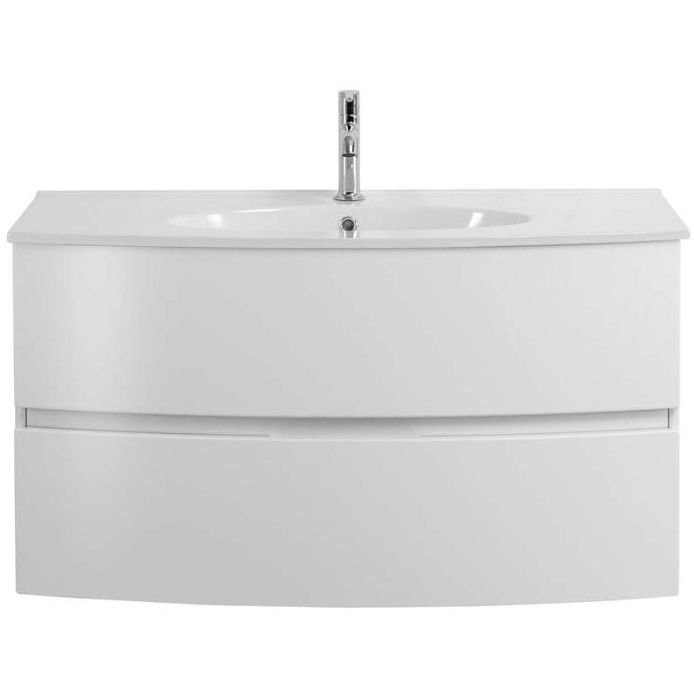 Тумба Cezares (Цезарис) Elettra под раковину с двумя выдвижными ящиками 55525 Bianco opaco, 100x51x55 см