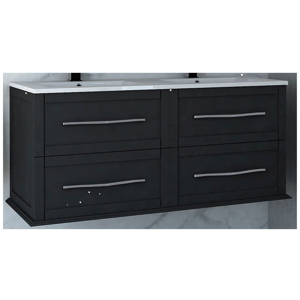 Тумба Cezares (Цезарис) Tiffany под раковину с 4-мя выдвижными ящиками 54955 Nero grafite, 120x46x55 см