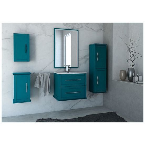 Шкафчик подвесной Cezares (Цезарис) Tiffany с одной распашной дверцей, реверсивный 54962 Blu Petrolio, 34x32x59 см