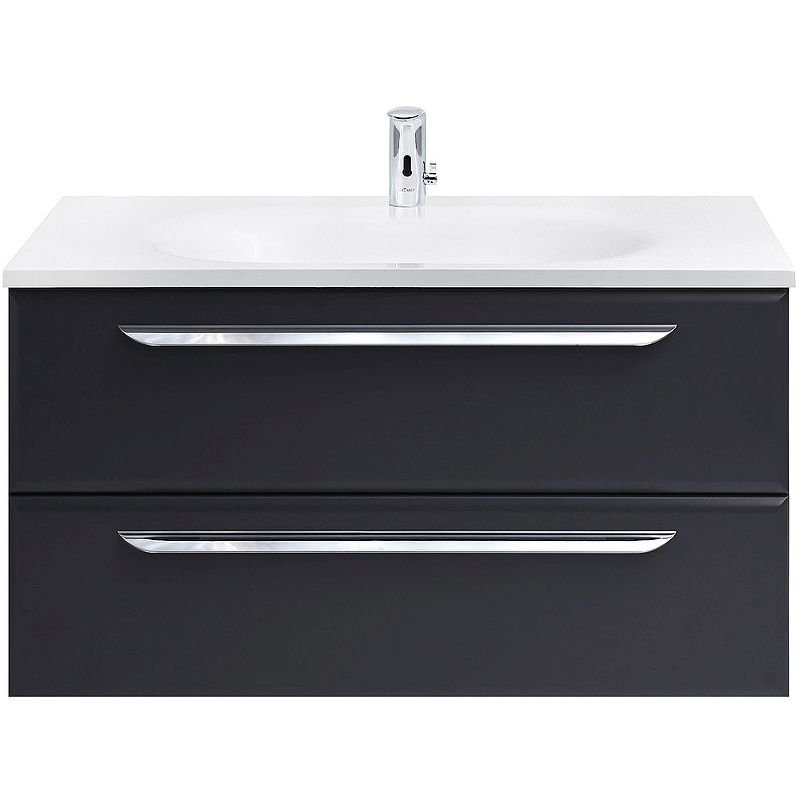 База под раковину подвесная Cezares (Цезарис) ECO с двумя выкатными ящиками Grafito 898x472x500 ECO-900-2C-SO-GR-P