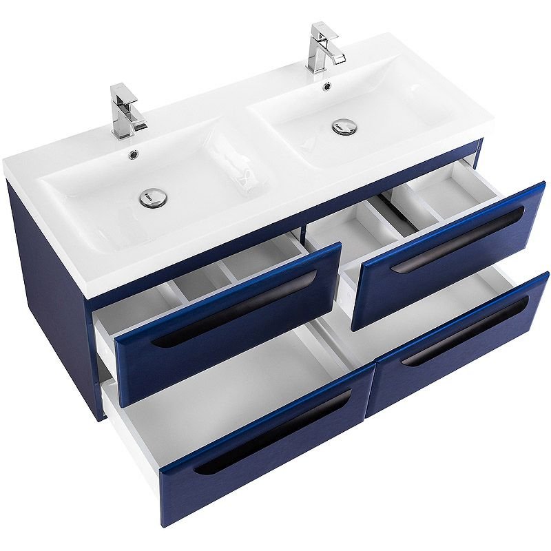 База под раковину подвесная Cezares (Цезарис) ECO с четырьмя выкатными ящиками для раковины с двумя чашами Sapfiro 1198x472x500 ECO-1200-4C-SO-2-SPF-P