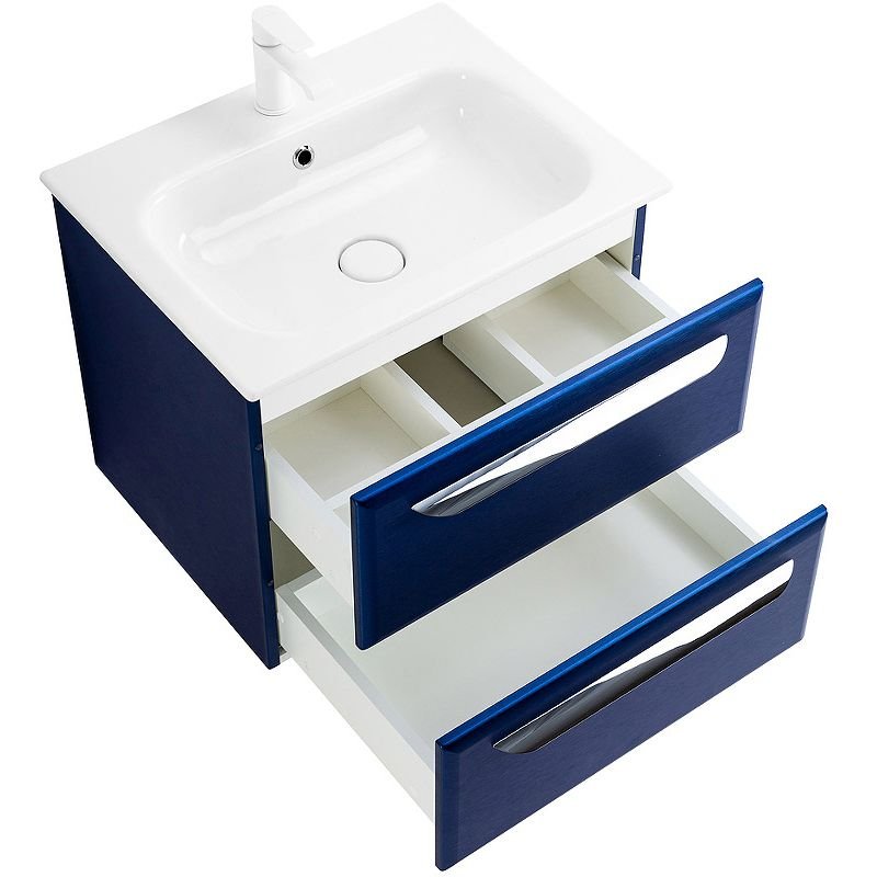 База под раковину подвесная Cezares (Цезарис) ECO-CER с двумя выкатными ящиками Sapfiro 570x450x500 ECO-CER-600-2C-SO-SPF-P