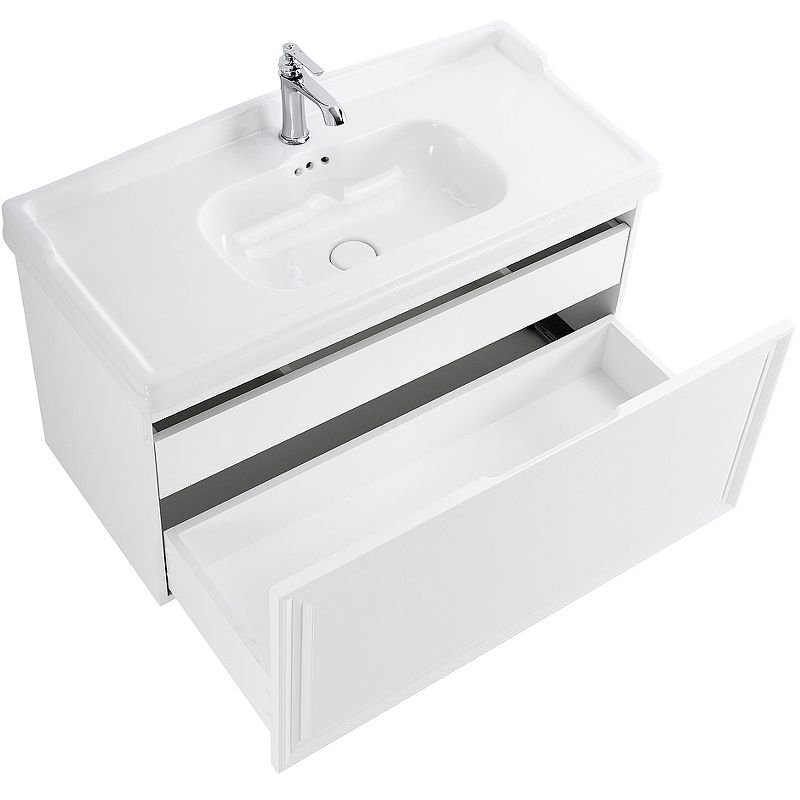 База под раковину подвесная Cezares (Цезарис) GIUBILEO с одним выкатным ящиком Bianco Lucido 1000x460x500 GIUBILEO-100-1C-SO-BL