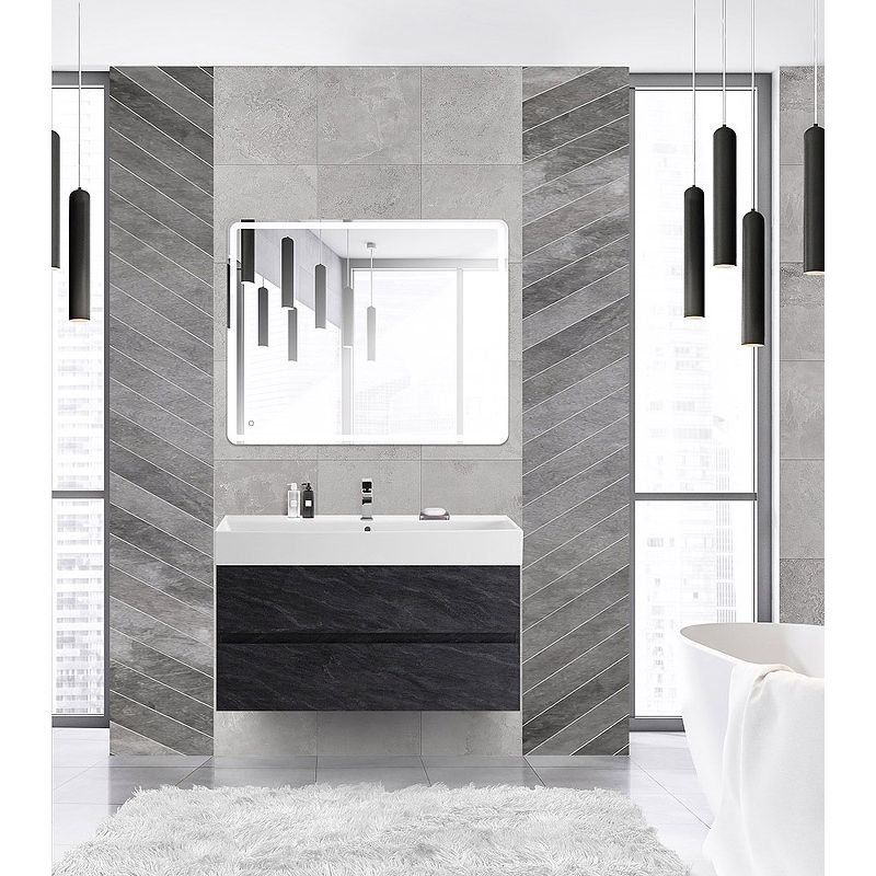 База под раковину подвесная Cezares (Цезарис) Molveno 46 с двумя выкатными ящиками Antracite 1000x460x500 MOLVENO 46-100-2C-SO-ANTR