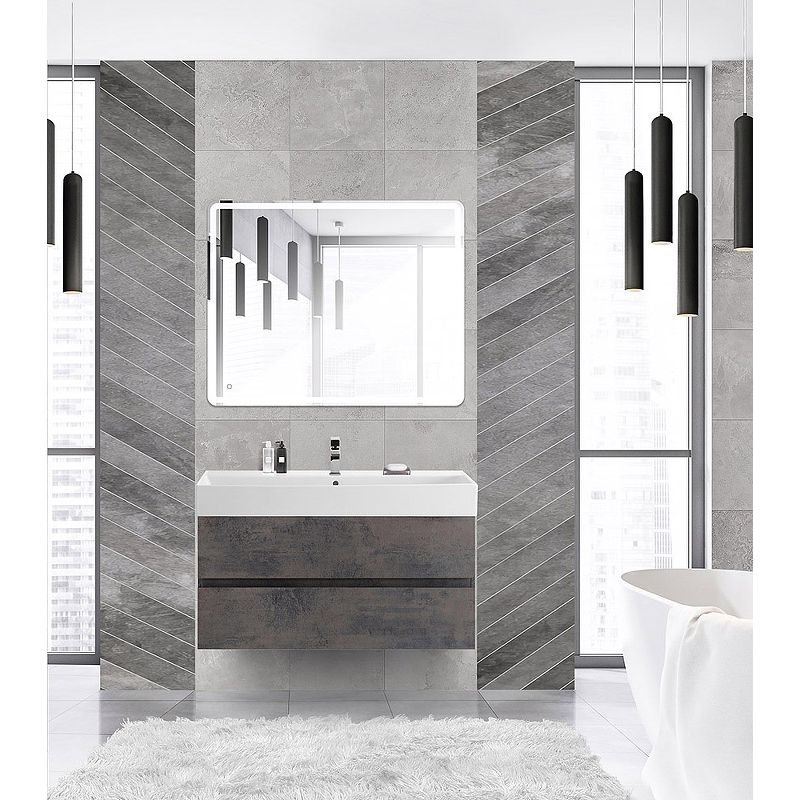 База под раковину подвесная Cezares (Цезарис) Molveno 46 с двумя выкатными ящиками Ossido 1000x460x500 MOLVENO 46-100-2C-SO-OSS