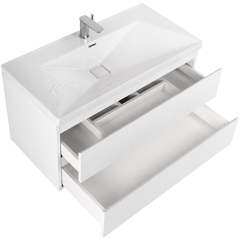 База под раковину подвесная Cezares (Цезарис) Molveno с двумя выкатными ящиками Bianco Ghiaccio 800x500x500 MOLVENO-80-2C-SO-BG