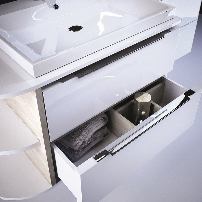 Тумба Iddis (Иддис) Calipso для ванной комнаты подвесная белая/под дерево 80 см CAL80W0i95 подходит ум. 0066000i28