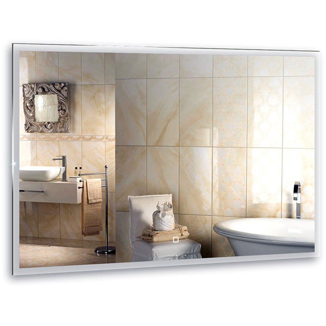 Зеркало Azario (Азарио) Сантана 1000х800 c сенсорным выключателем, подогрев LED-00002260