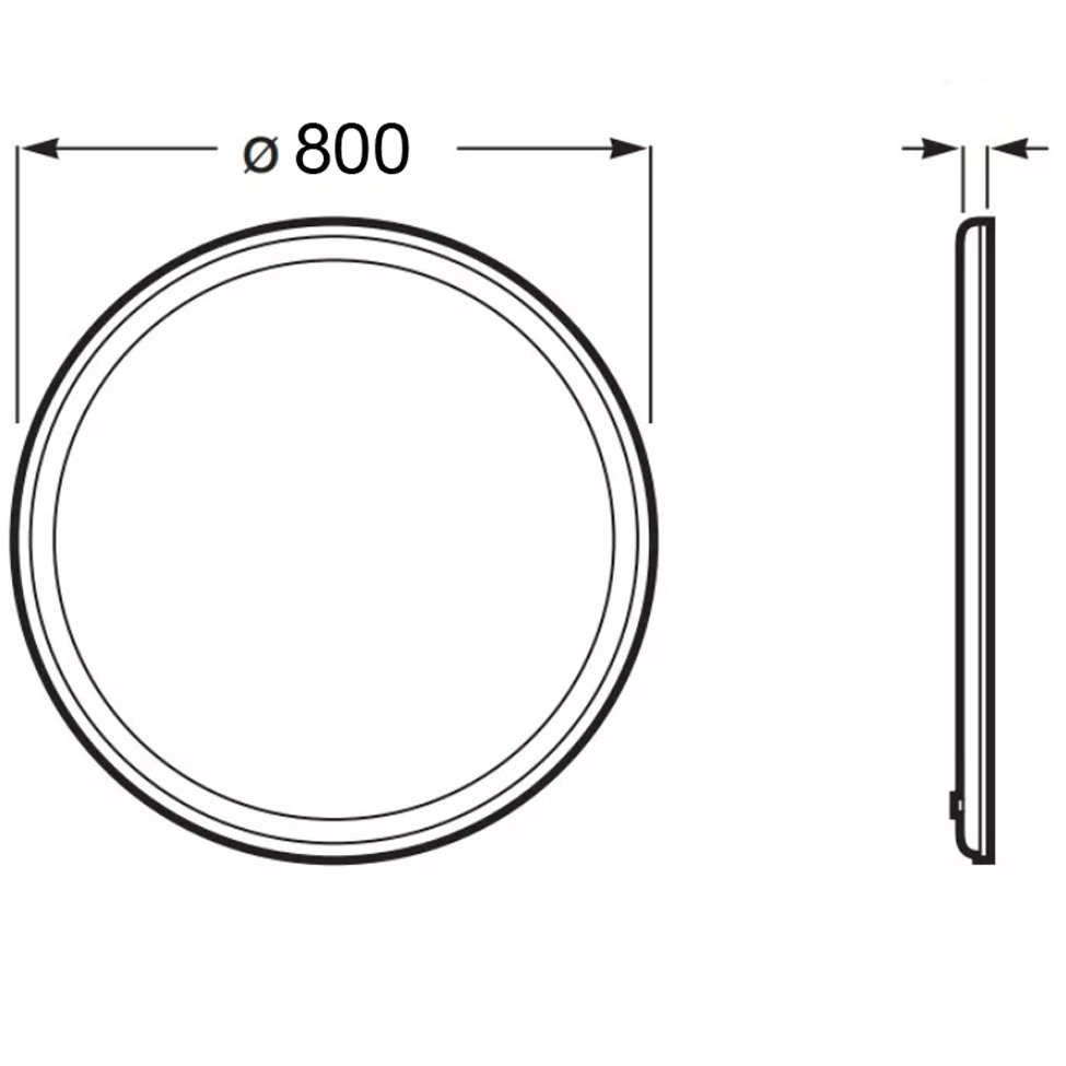 Зеркало Azario (Азарио) Classico Cerchio 800х800 влагостойкое с подсветкой CS00079360