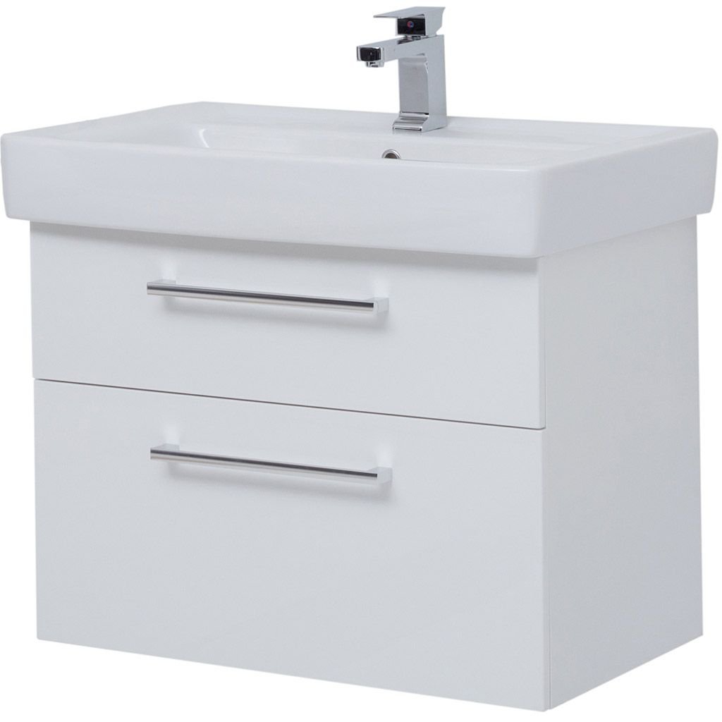 Тумба подвесная Dreja (Дрея).Rus Q Max 80 под умывальник Q-80 белый глянец (77.0007W)