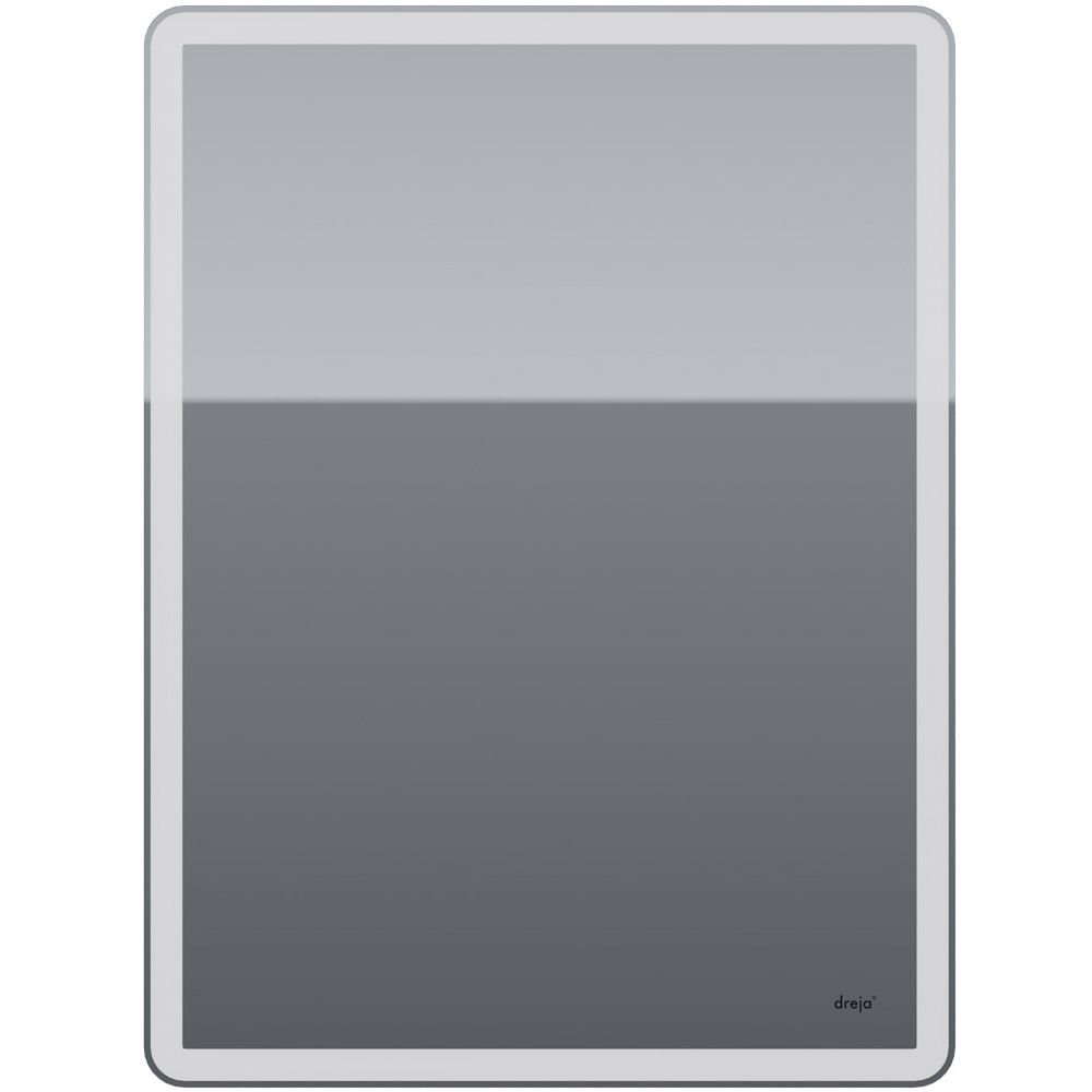 Зеркальный шкаф Dreja (Дрея) Point 60 см 1 дв., 2 стекл. полки, инфр. выключатель, LED, розетка, белый (99.9032)