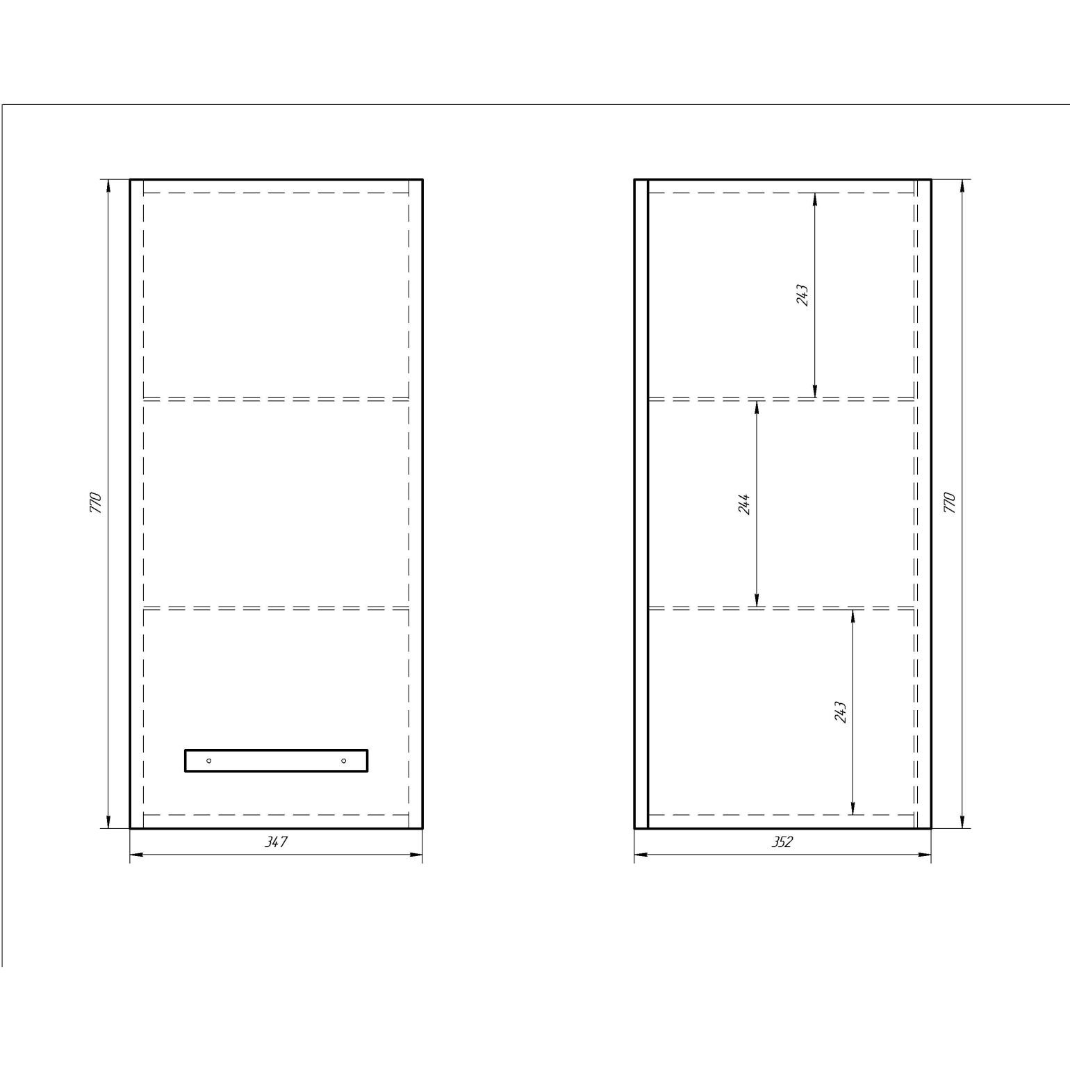 Полупенал верхний Dreja (Дрея).eco Almi 35 New правый белый лак 1 дверца (99.0210)