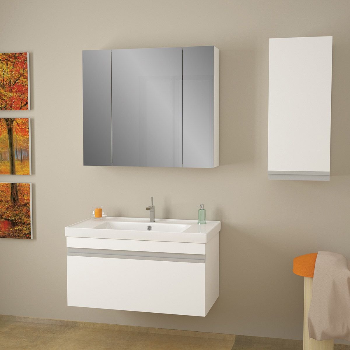 Полупенал верхний Dreja (Дрея).eco Grace 35 универсальный белый лак 2 дверцы (99.0908)