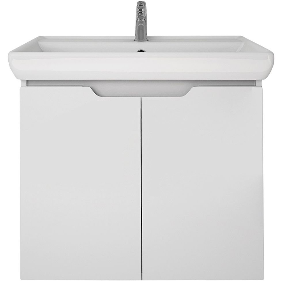 Тумба Dreja (Дрея).eco Q (D) 70 Plus подвесная/напольная 2 дверцы с опорами белый глянец (99.1005)