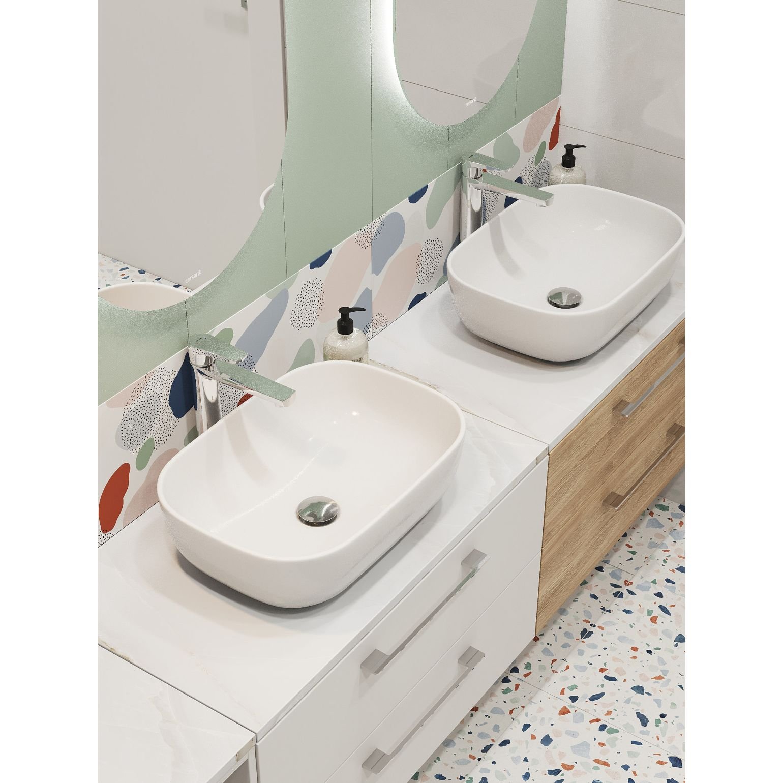 Столешница Cersanit (Церсанит) Stone из керамогранита Aura 60x45x2 светло-серый сатиновый (63857)