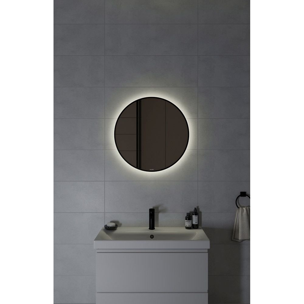Зеркало Cersanit (Церсанит) Eclipse Smart 60x60 с подсветкой круглое черная рамка (64146)