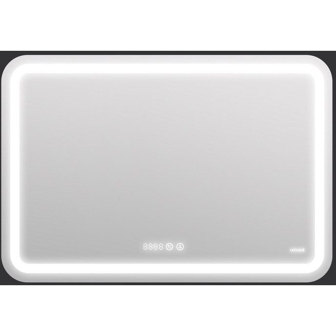 Зеркало Cersanit (Церсанит) LED Design Pro 050 80х55 хол. тепл. cвет часы с подсветкой прямоугольное (KN-LU-LED050*80-p-Os)