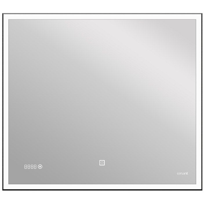 Зеркало Cersanit LED 011 Design 100x80 с подсветкой часы металл. рамка прямоугольное (KN-LU-LED011*100-d-Os)