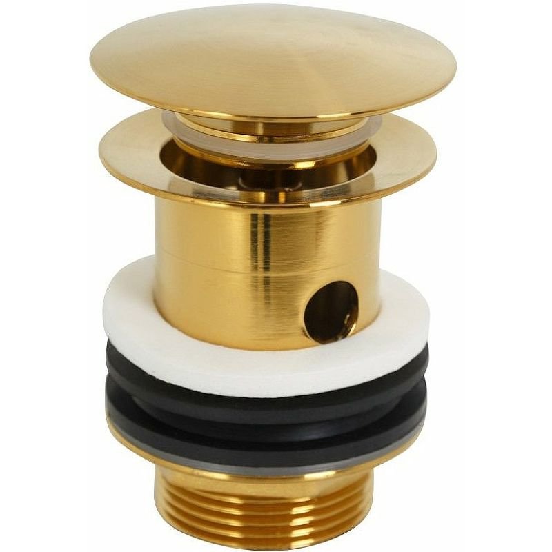 Донный клапан Cezares (Цезарис) с системой Клик-клак с переливом,брашированное золото ECO-SAT-BORO