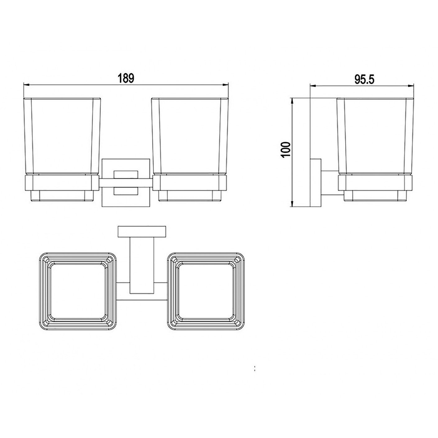 Стакан для зубных щеток двойной Timo (Тимо) Selene 10034/00 хром