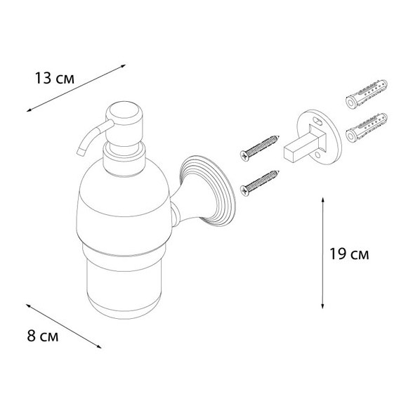 Дозатор для жидкого мыла Fixsen Luksor FX-71612B черный