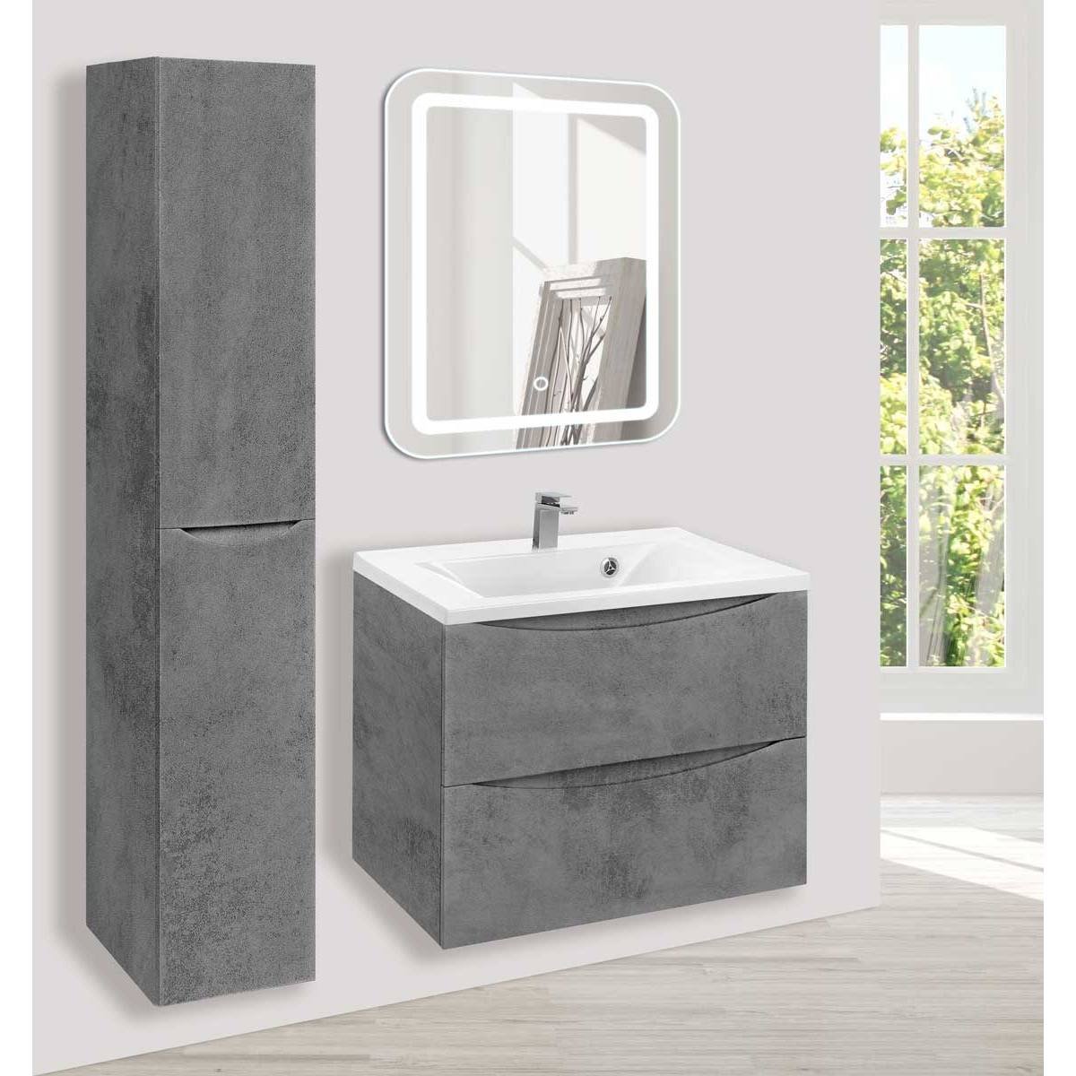 База под раковину Vincea (Винчея) Mia VMC-2MA650BT подвесная 2 выкатных ящика soft close Beton