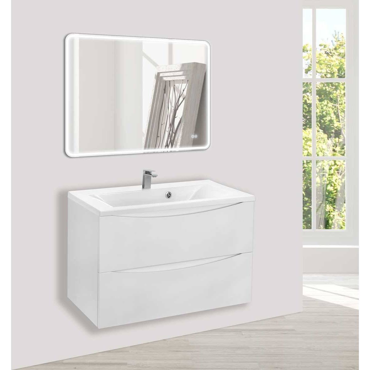 База под раковину Vincea (Винчея) Mia VMC-2MA800GW подвесная 2 выкатных ящика soft close G.White