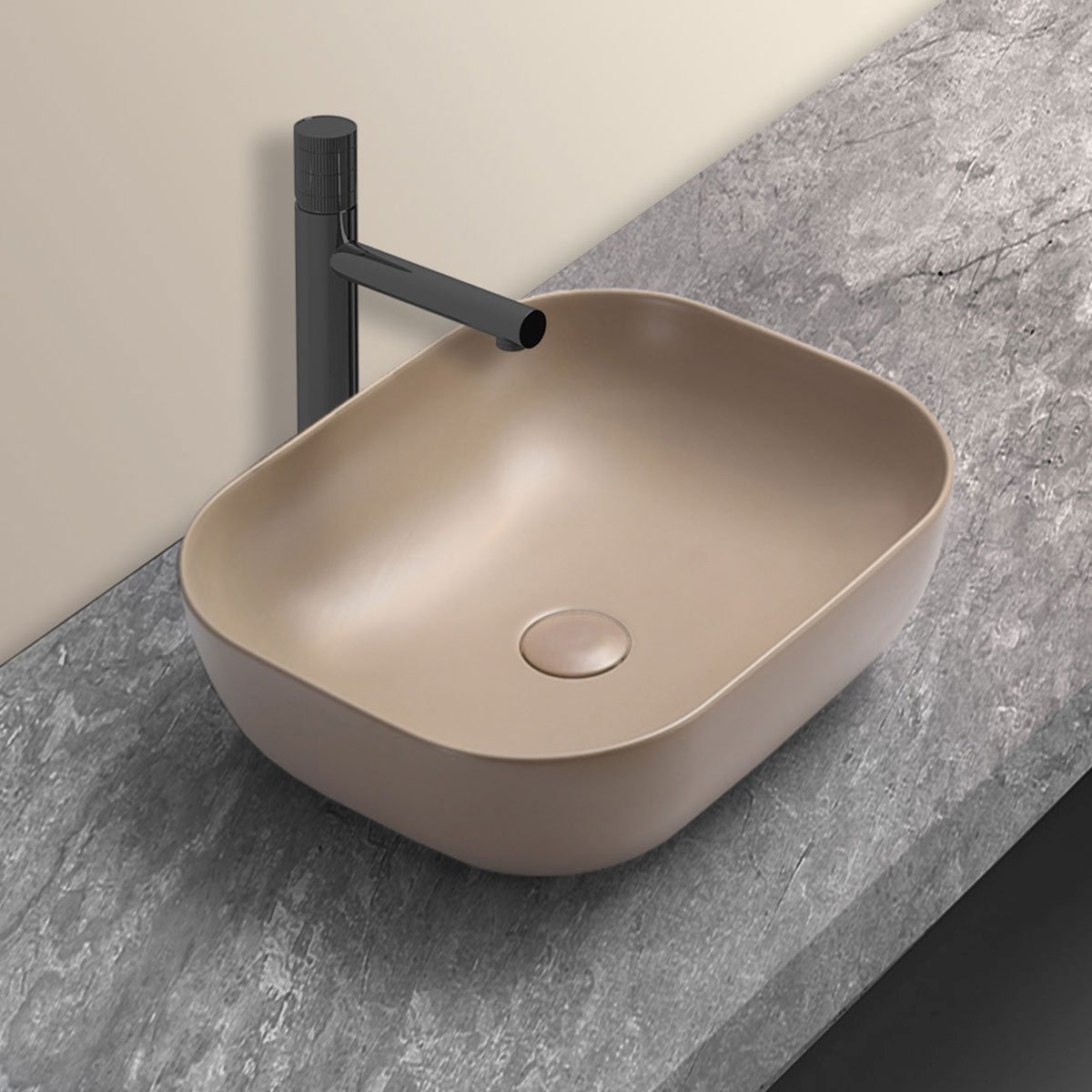 Раковина керамическая Vincea (Винчея) VBS-101MC, 505х405х140, накладная, цвет капучино матовый