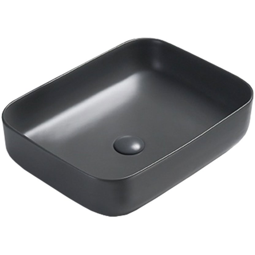 Раковина керамическая Vincea (Винчея) VBS-105MA, 500х390х130, накладная, цвет антрацит матовый
