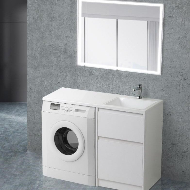 Раковина из литьевого мрамора BelBagno BB1200/480-LV-MR-R 1200х480х156 Полувстраиваемая/подвесная, цвет белый