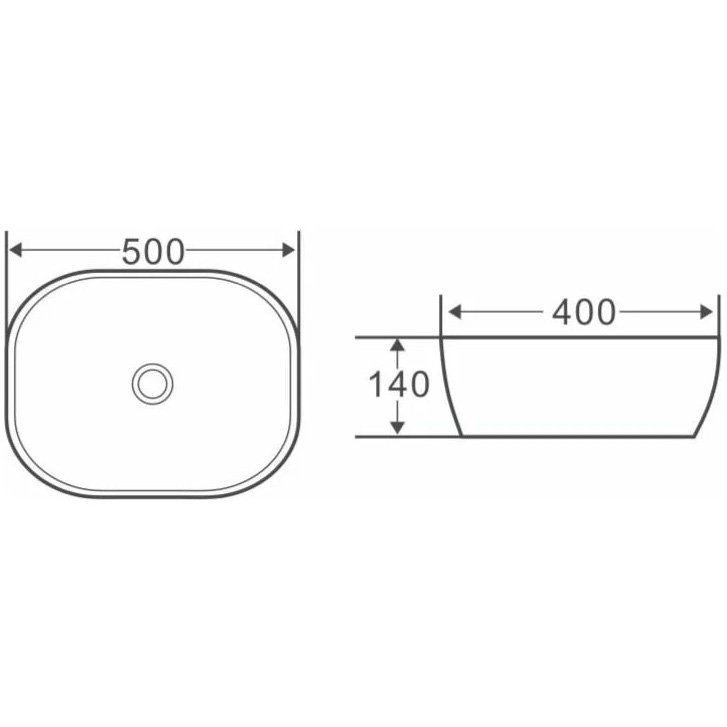 Раковина керамическая BelBagno BB1302-H301 500х400х140 накладная, цвет матовый черный