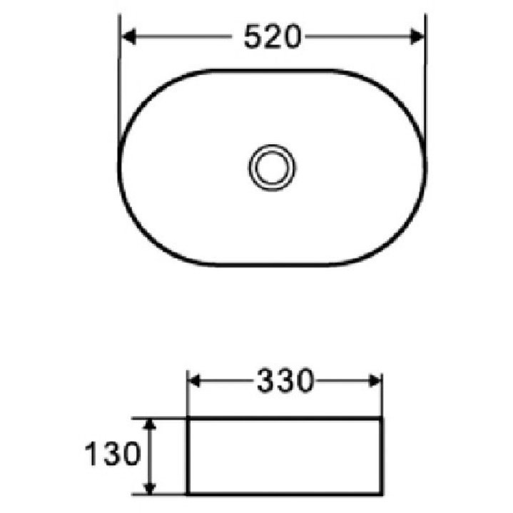 Раковина накладная Azario (Азарио) овальная, 130х520х330 мм, цвет белый AZ-1048