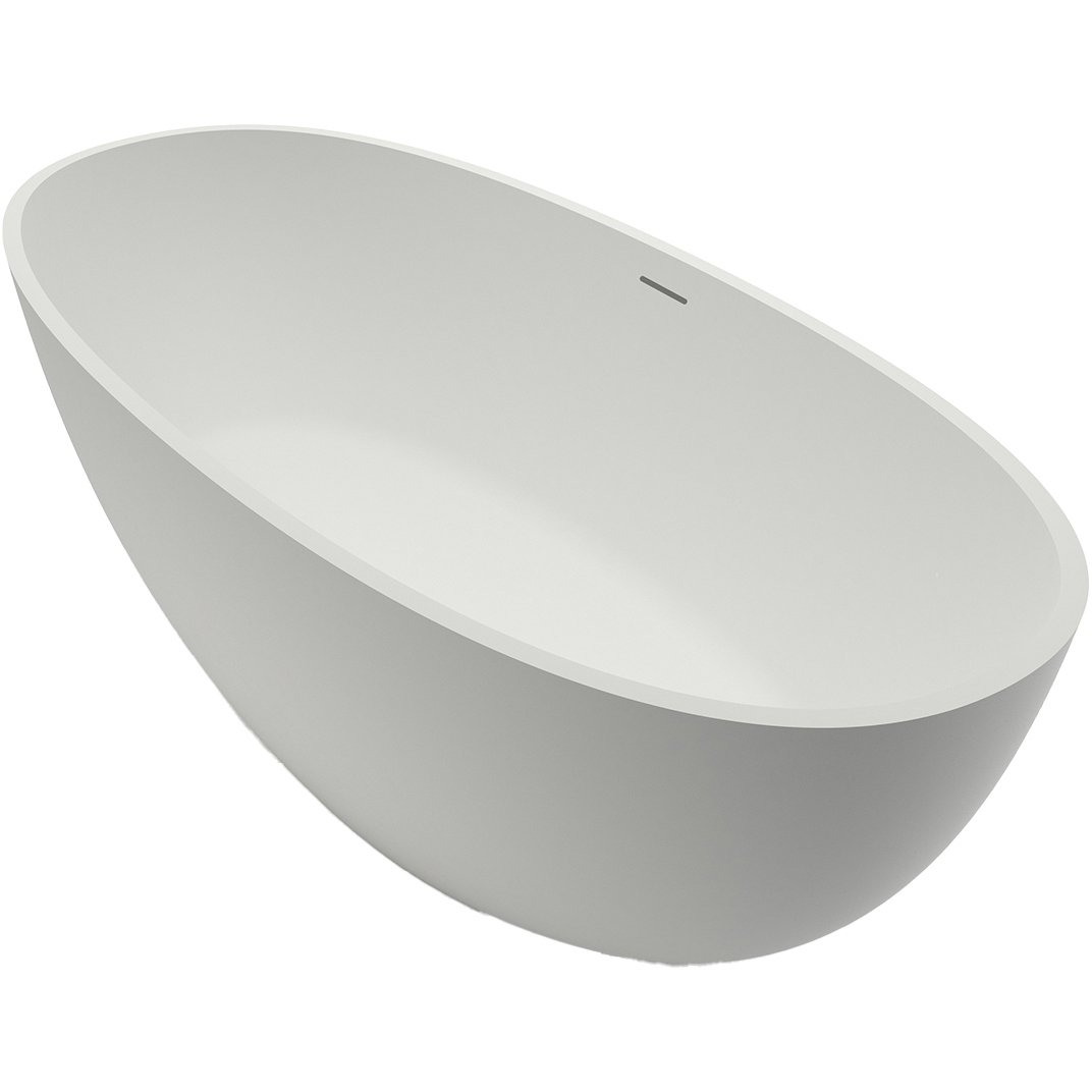 Ванна из искусственного камня овальная Azario (Азарио) Charters 1700х790 мм белый CHA17079S, (с донным клапаном и монтажным комплектом)