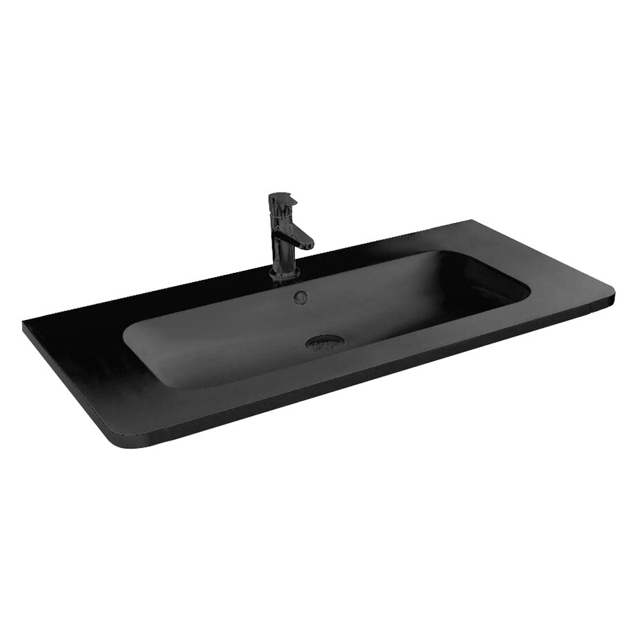 Раковина из искусственного камня Vincea (Винчея) VCB-1RA100B 120(20) х1000х480, цвет черный