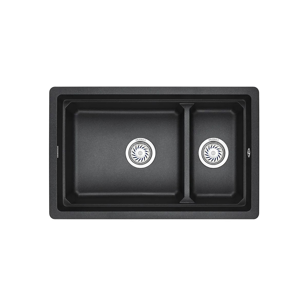 Мойка кухонная прямоугольная Granula Kitchen Space с ролл-матом и дозатором KS-7304U черный