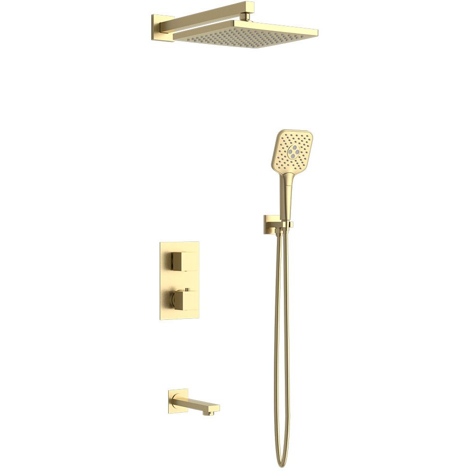 Душевой комплект Vincea (Винчея) Next VSFW-1N3TBG термостат встраиваемый, 3 режима, брашированное золото