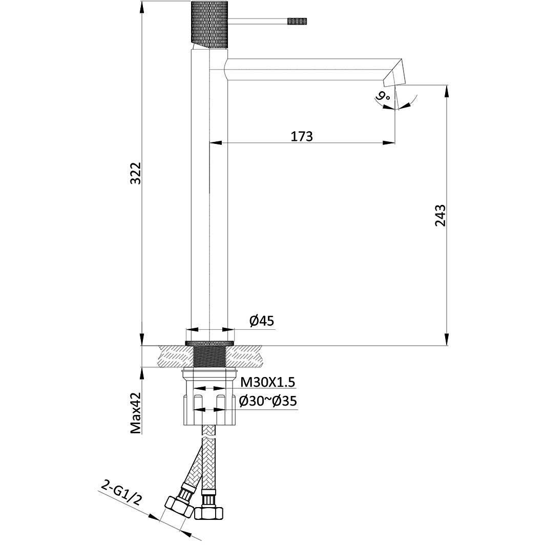 Смеситель для раковины Vincea (Винчея) Desire VBF-1D2BG однорычажный, брашированное золото