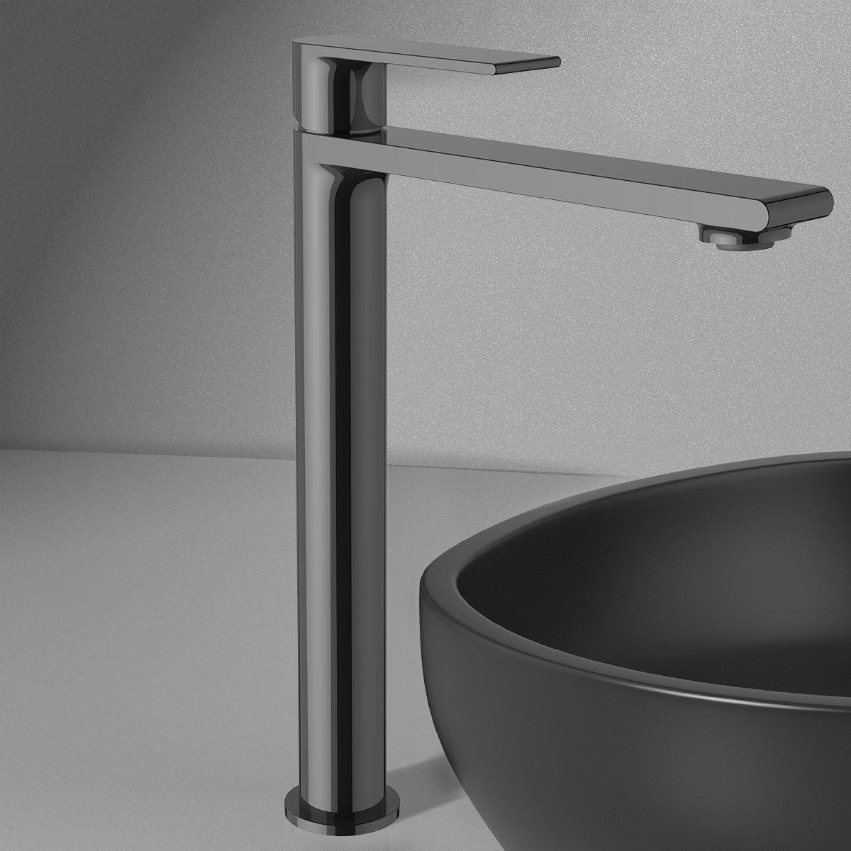 Смеситель для раковины Vincea (Винчея) Vogue VBF-1V2GM однорычажный, вороненая сталь