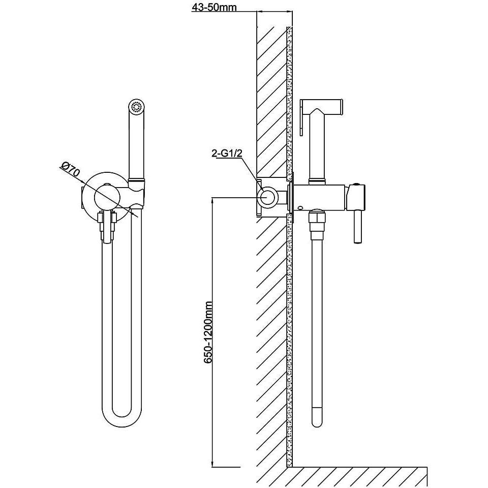 Гигиенический душ Vincea (Винчея) VHFW-101MB из латуни, со смесителем, черный