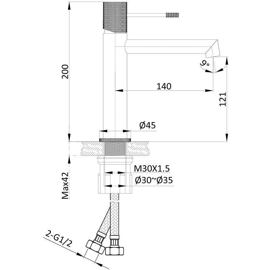 Смеситель для раковины Vincea (Винчея) Desire вороненая сталь VBF-1D1GM