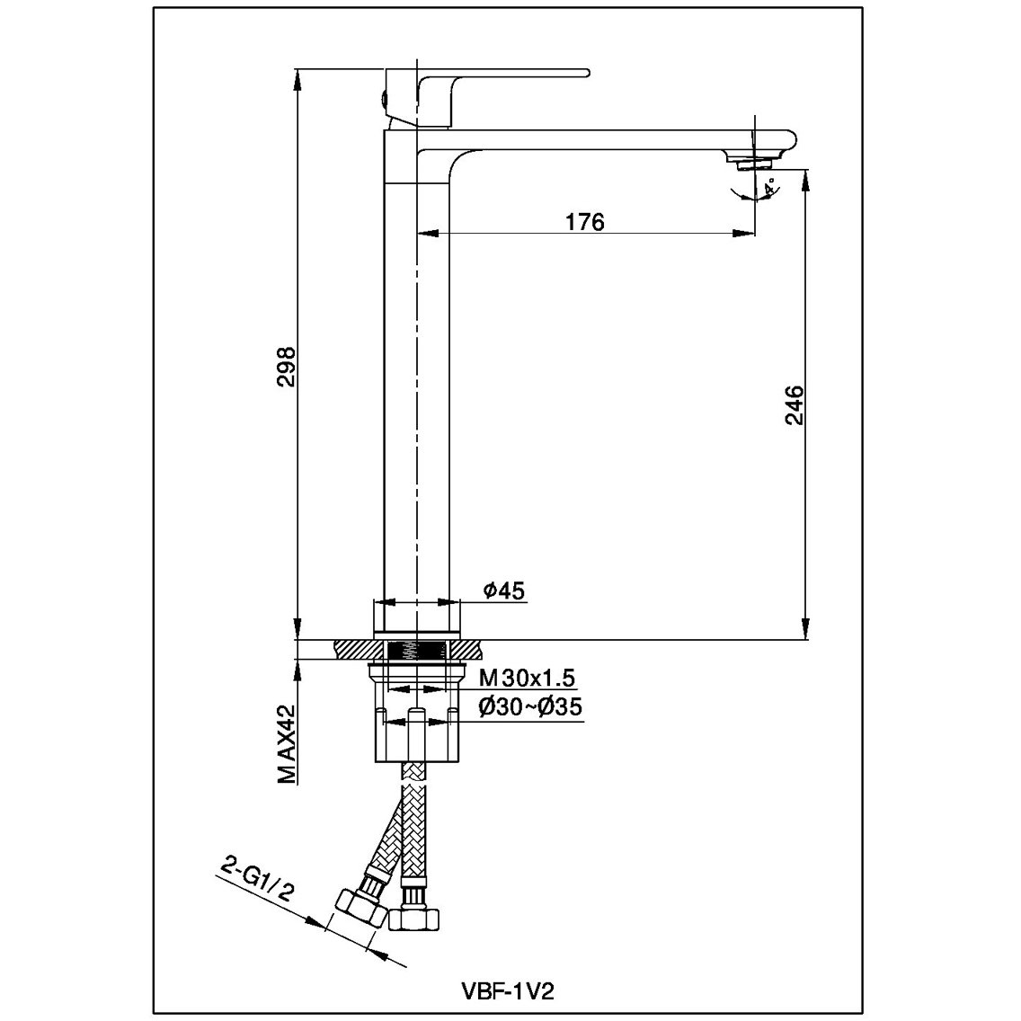 Смеситель для раковины Vincea (Винчея) Vogue VBF-1V2CH однорычажный, хром