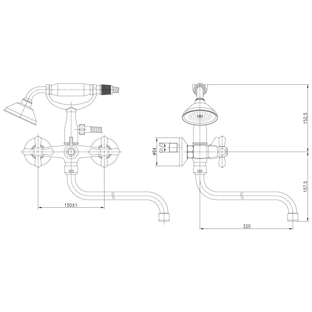 Смеситель для ванны AQUANET (АКВАНЕТ) Opera хром (SD98909A)