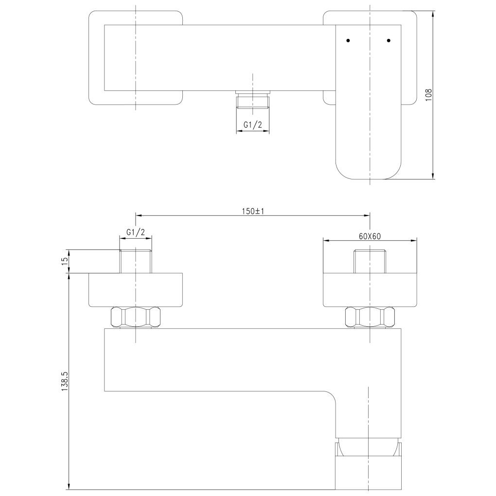 Смеситель для душа AQUANET (АКВАНЕТ) Cubic хром (SD90447)