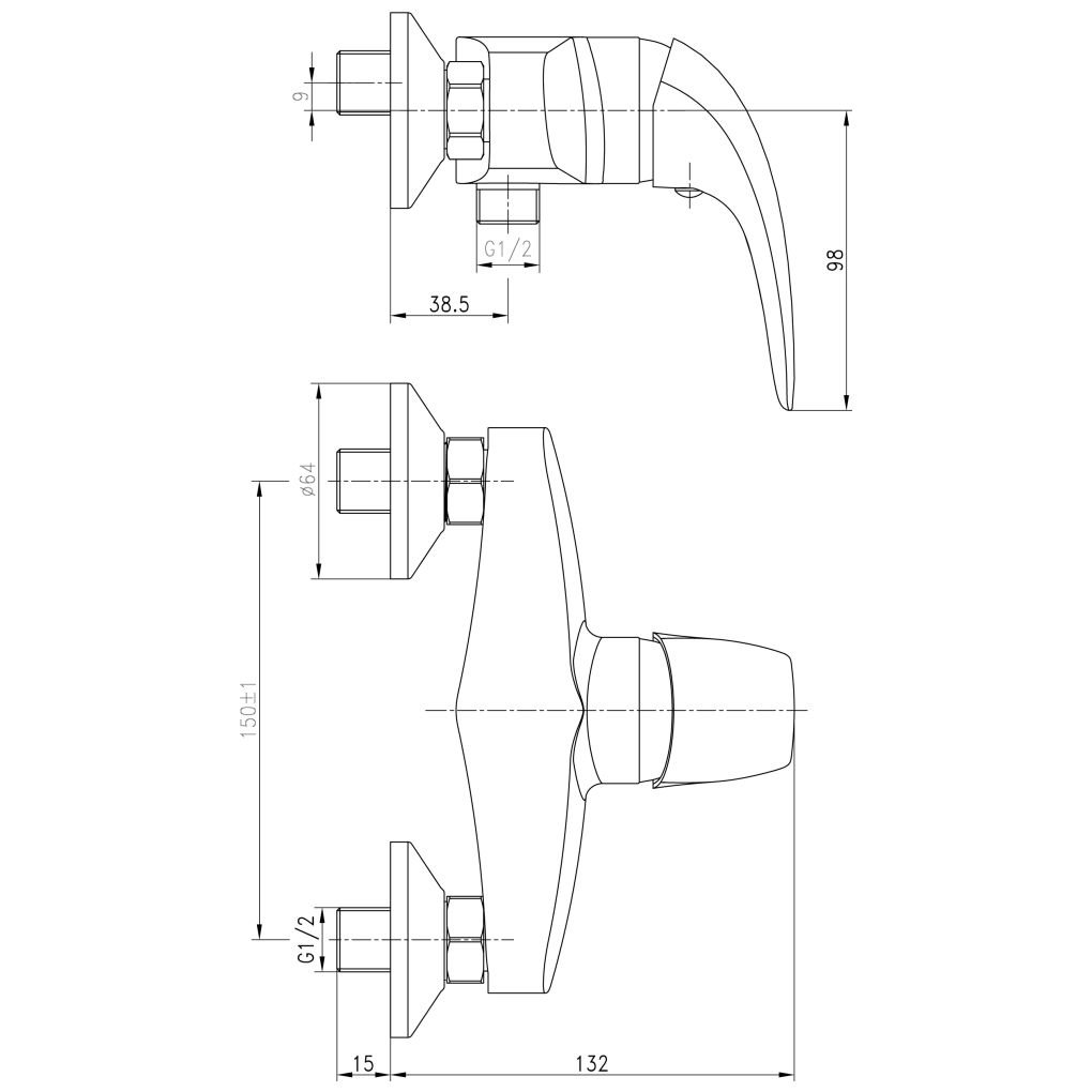 Смеситель для душа AQUANET (АКВАНЕТ) Cobra хром (SD90367)