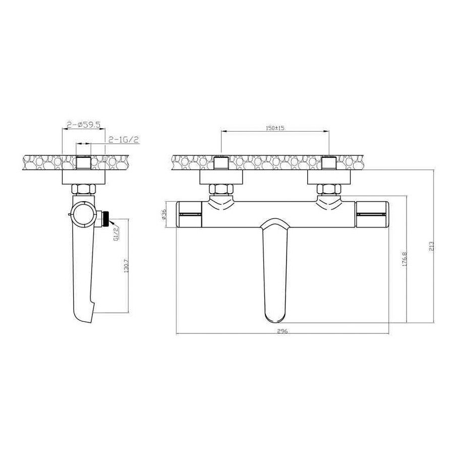 Смеситель для ванн, для душа BelBagno (Бельбагно) Uno хром (UNO-VASM-CRM)
