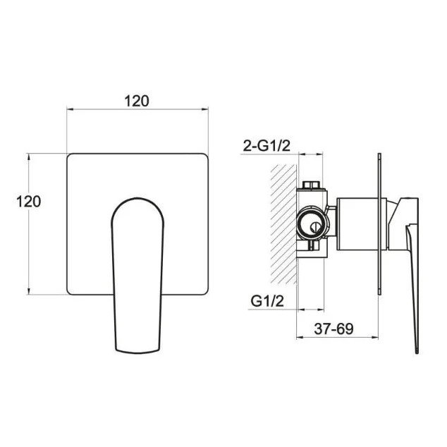 Смеситель для душа скрытого монтажа BelBagno (Бельбагно) Carin хром (CAR-BDM-CRM)