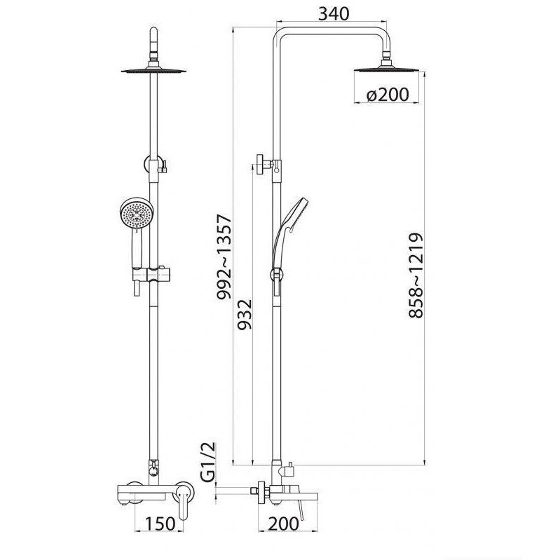 Душевая стойка BelBagno (Бельбагно) Delta золото (DEL-VSCM-BORO)